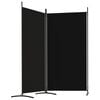 vidaXL 2-Panel Room Divider Black 175x180 cm Fabric