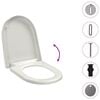 vidaXL Soft-close Toilet Seat with Quick-release Design White Square