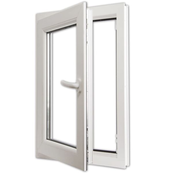 vidaXL Triple Glazing Tilt & Turn PVC Window Handle on the Right 600 x 1000 mm