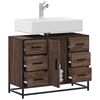vidaXL Bathroom Sink Cabinet Brown Oak 80x33x60 cm Engineered Wood