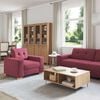 vidaXL Sofa 3 pcs Wind Red Fabric