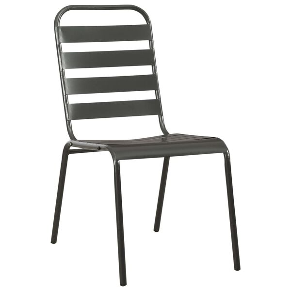 vidaXL 9 Piece Outdoor Dining Set Steel Dark Grey