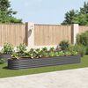 vidaXL Garden Raised Bed 400x80x44 cm Galvanised Steel Grey