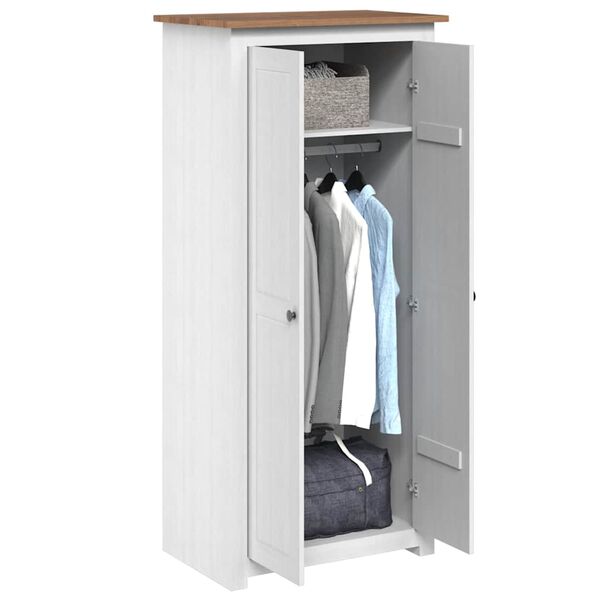 vidaXL Wardrobe White 80x50x171.5 cm Solid Pine Panama Range
