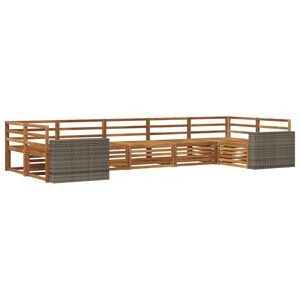vidaXL Outdoor Sofa Set 7 pcs Natural