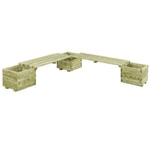 vidaXL Planter Bench | Green | Pinewood | Large | Durable | Garden Planter Bench