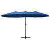 vidaXL Garden Parasol with Aluminium Pole 460x270 cm Blue