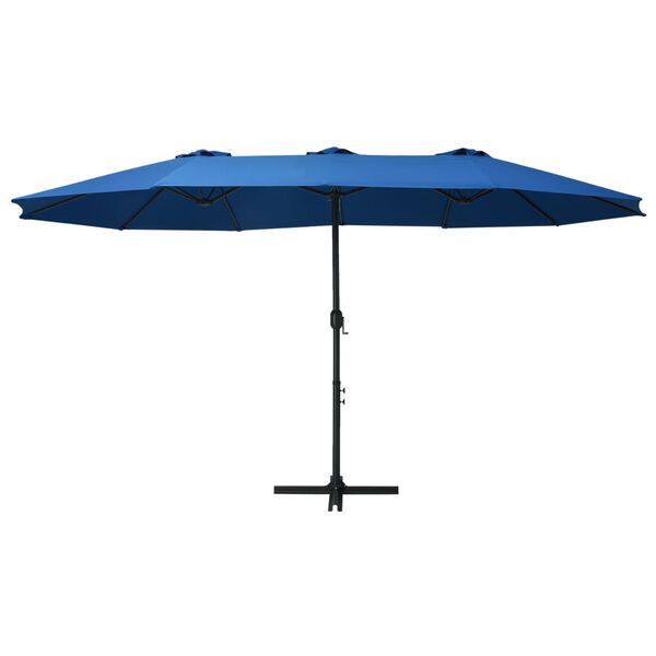 vidaXL Garden Parasol with Aluminium Pole 460x270 cm Blue