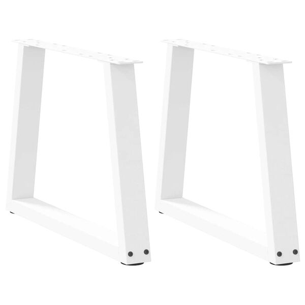 vidaXL Coffee Table Legs V-Shape 2 pcs White 50x(42-43.3) cm Steel