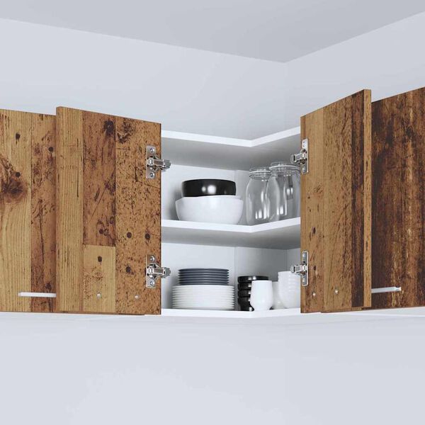 vidaXL Hanging Cabinet with Storage Old Wood and White 57 x 57 x 40 cm