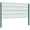 vidaXL Fence Panel with Posts Iron 867x80 cm Green