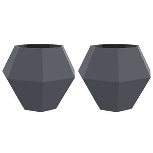 vidaXL Planter 2 pcs Anthracite 100 x 100 x 80 cm Steel