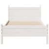vidaXL Bed Frame without Mattress White 75x190 cm Small Single Solid Wood Pine
