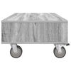 vidaXL Side Table with Wheels Grey Sonoma 90 x 50 x 30 cm