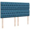 vidaXL Box Spring Bed with Mattress Blue 200x200 cm Velvet