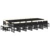 vidaXL 17 Piece Garden Dining Set with Cushions Black Poly Rattan