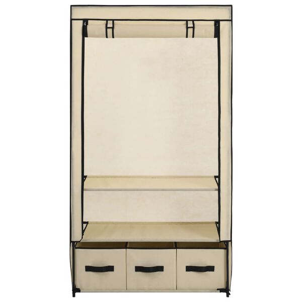 vidaXL Wardrobe Cream 87x49x159 cm Fabric