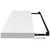 vidaXL Floating Wall Shelf High Gloss White 80x23.5x3.8 cm MDF