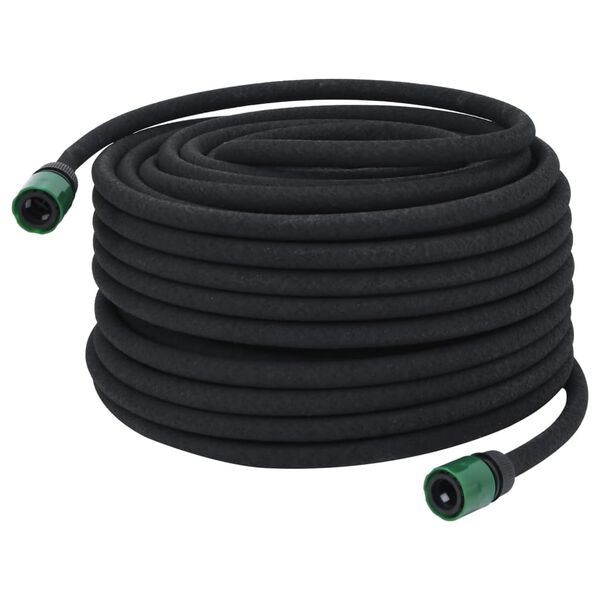 vidaXL Garden Soaker Hose Black 0.6" 50 m Rubber