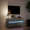 vidaXL TV Wall Cabinet with LED Lights Grey Sonoma 100x31x45 cm