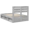 vidaXL Bed Frame Grey Sonoma 135 x 190 cm Solid Pine Wood