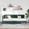 vidaXL Corner Bed Frame Dark Green 90 cm x 200 cm Velvet
