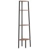 vidaXL 4-Tier Corner Shelf Dark Brown and Black 45,5x31,5x150 cm