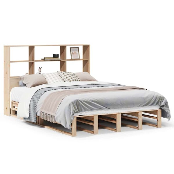 vidaXL Bookcase Bed without Mattress 140x190 cm Solid Wood