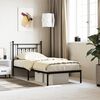 vidaXL Metal Bed Frame without Mattress with Headboard Black 90x190cm