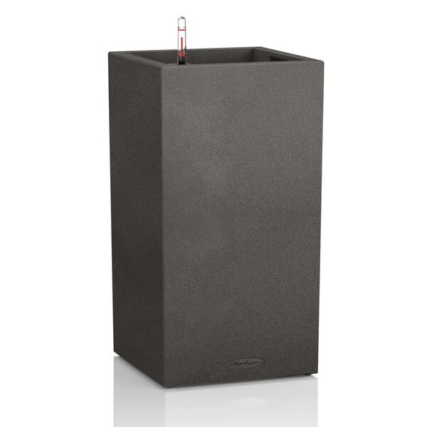 LECHUZA Planter CANTO Stone 40 High ALL-IN-ONE Graphite Black