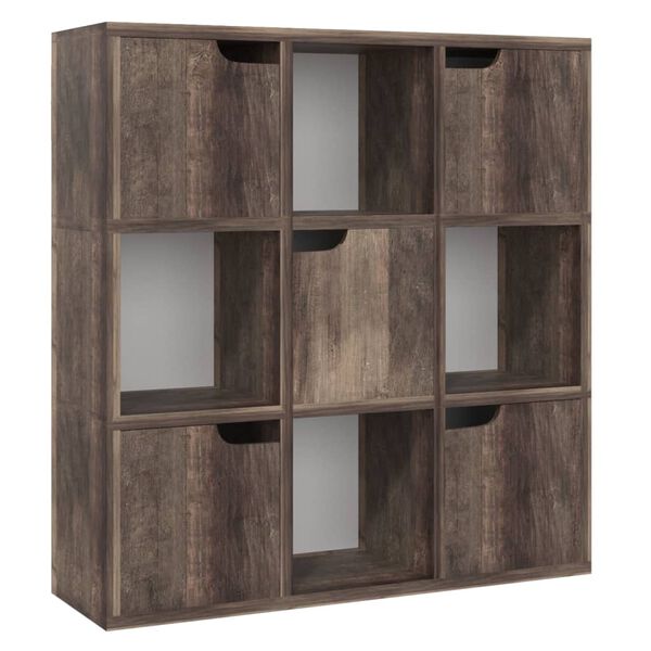 vidaXL Bookshelf Smoked Oak 88.5x27.5x88 cm Engineered Wood