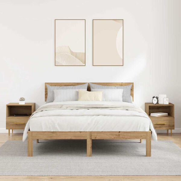 vidaXL Bedside Table 2 pcs Brown 40 x 35 x 47.5 cm Engineered Wood