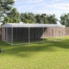 vidaXL Outdoor Dog Kennel with Roof 7.6x3.8x2.3 m