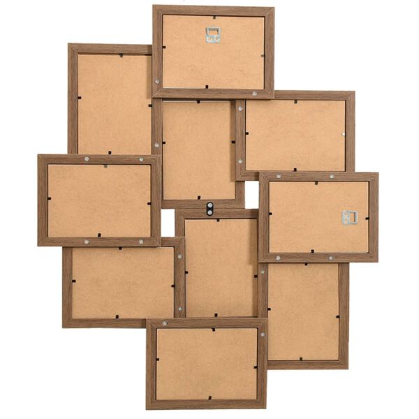 vidaXL Collage Photo Frame for 10x(13x18 cm) Picture Light Brown MDF