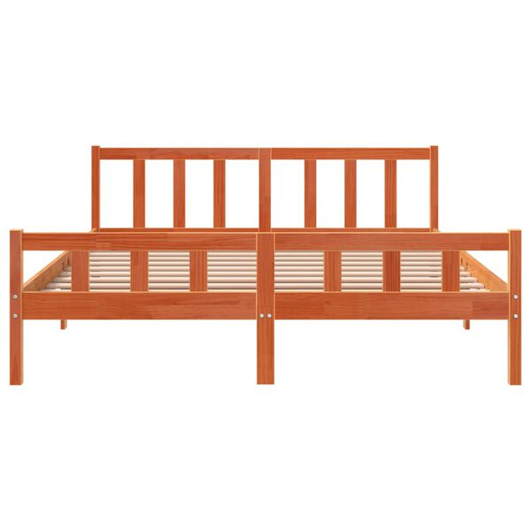 vidaXL Bed Frame without Mattress Wax Brown 180x200 cm Super King Solid Wood Pine