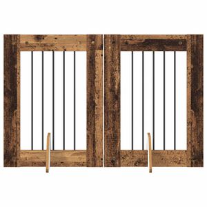 vidaXL Dog Gate with Stands 2 pcs Old Wood 60 x 80 cm Engineered Wood