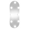 vidaXL Wall Mirror with LED Lights 20x50 cm Glass Oval