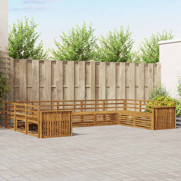 vidaXL Sofa Sets 9 pcs Natural Solid Acacia Wood