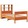 vidaXL Bookcase Bed without Mattress Wax Brown 100x200cm Solid Wood Pine