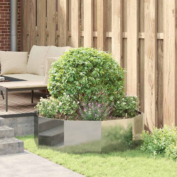 vidaXL Planter Silver 120 x 120 x 35 cm Galvanised Steel