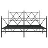 vidaXL Metal Bed Frame without Mattress with Footboard Black 140x190cm