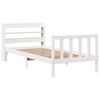 vidaXL Bed Frame without Mattress White 75x190 cm Small Single Solid Wood Pine