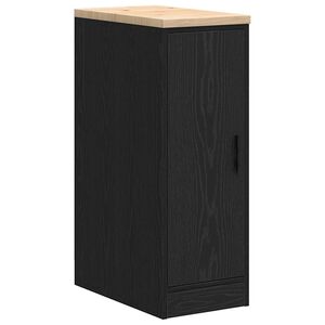 vidaXL Garage Storage Cabinet Black 30x51x85 cm Solid Wood Pine