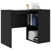 vidaXL Desk with Shelf Black Oak 102 x 50 x 75 cm Engineered Wood