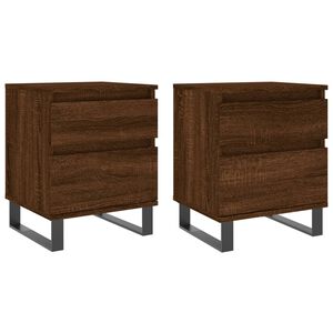vidaXL Bedside Cabinets 2 pcs Brown Oak 40x35x50 cm Engineered Wood