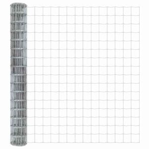 vidaXL Euro Fence Silver 1.6 x 10 m Hot dip galvanized iron