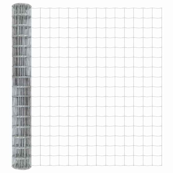 vidaXL Euro Fence Silver 1.6 x 10 m Hot dip galvanized iron