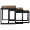 vidaXL Nesting Tables Brown and black Solid Reclaim wood