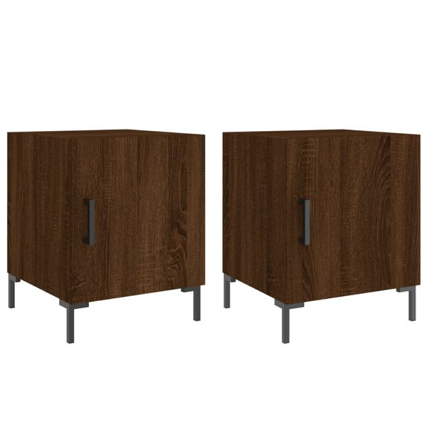 vidaXL Bedside Cabinets 2 pcs Brown Oak 40x40x50 cm Engineered Wood