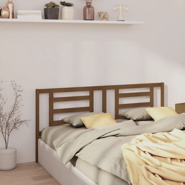 vidaXL Bed Headboard Honey Brown 206x4x100 cm Solid Pine Wood